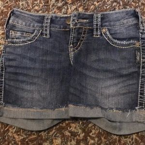 Silver jean shorts